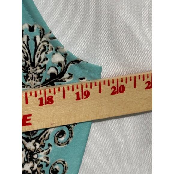 Danny And Nicole Floral ombré blues a-line dress sz 14‎ Career Cocktail Wedding - Picture 5 of 10